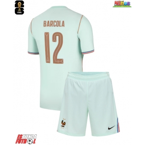 Francia Bradley Barcola #12 Segunda Equipación Niños Mundial 2026 Manga Corta (+ Pantalones cortos)